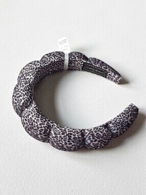 Almar Leopard Print Padded Knot Headband Plush Velvet Animal Print Hairband NWT